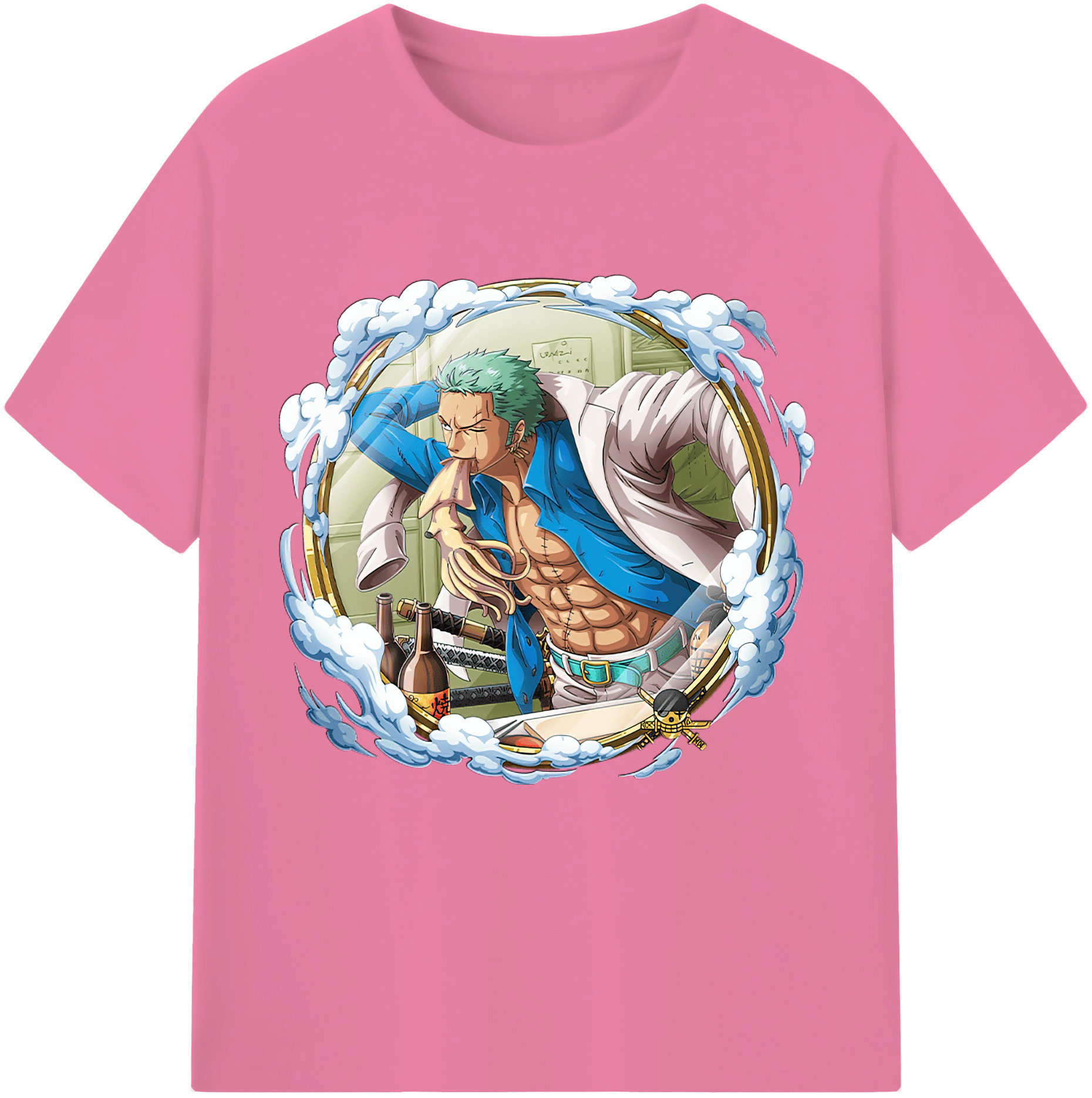 ワンピース ロロノア・ゾロ ONE PIECE Roronoa Zoro 綿100％半袖Tシャツ（フロントプリント）